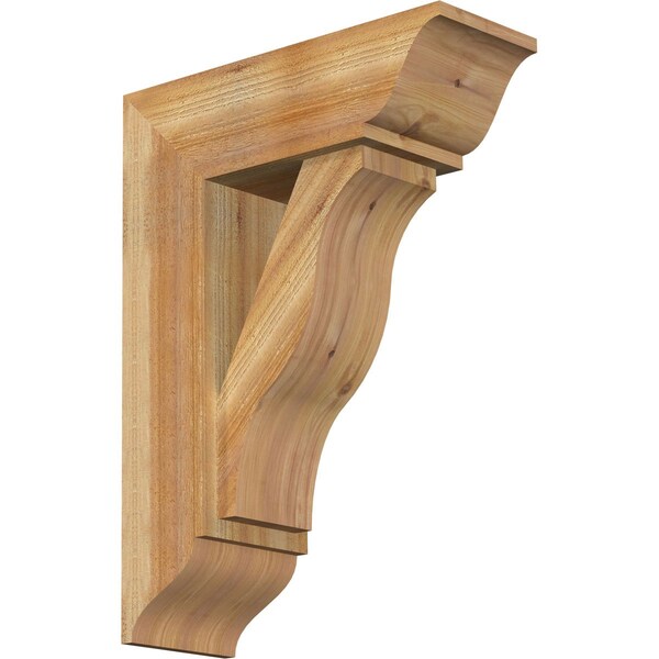 Ekena Millwork Funston Traditional Rough Sawn Bracket w/ Offset Brace, Western Red Cedar, 8"W x 22"D x 30"H BKT0806X22X30FST01RWR - main